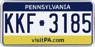 PA license plate KKF3185