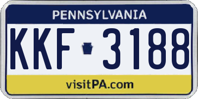 PA license plate KKF3188