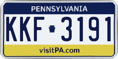 PA license plate KKF3191