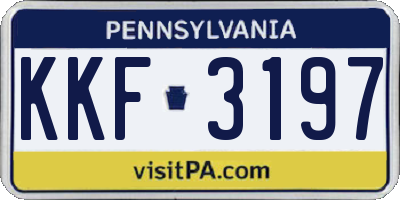 PA license plate KKF3197