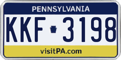 PA license plate KKF3198