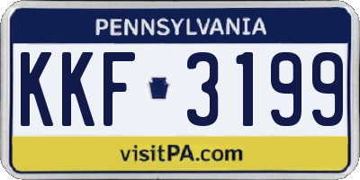 PA license plate KKF3199