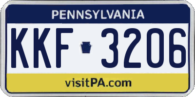 PA license plate KKF3206