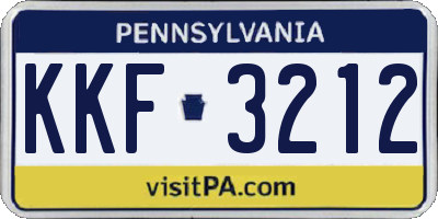 PA license plate KKF3212
