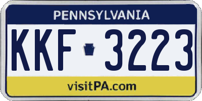 PA license plate KKF3223
