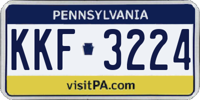 PA license plate KKF3224