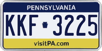 PA license plate KKF3225