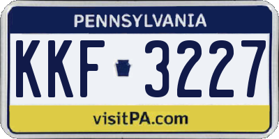 PA license plate KKF3227