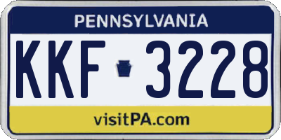 PA license plate KKF3228