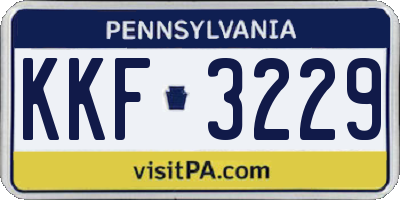 PA license plate KKF3229