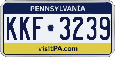 PA license plate KKF3239