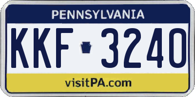 PA license plate KKF3240