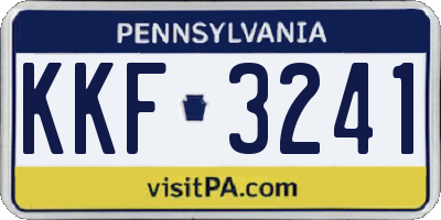 PA license plate KKF3241