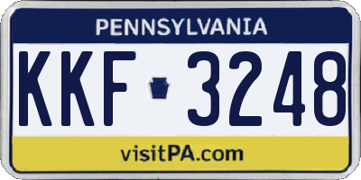 PA license plate KKF3248
