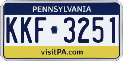 PA license plate KKF3251