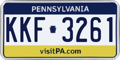 PA license plate KKF3261