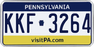 PA license plate KKF3264