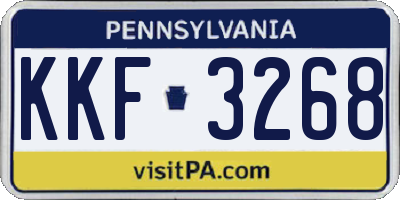 PA license plate KKF3268