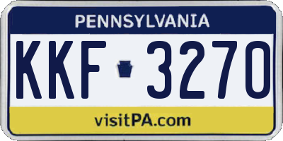 PA license plate KKF3270