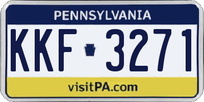 PA license plate KKF3271