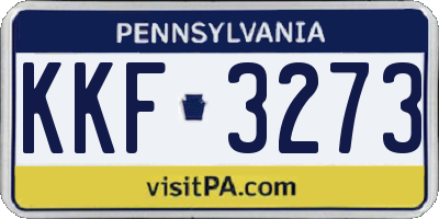 PA license plate KKF3273