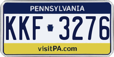 PA license plate KKF3276
