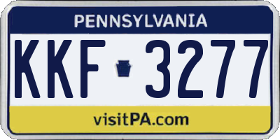 PA license plate KKF3277