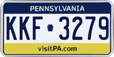 PA license plate KKF3279