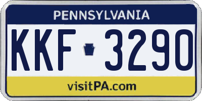 PA license plate KKF3290