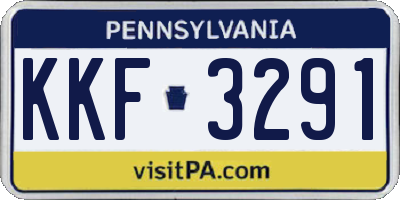 PA license plate KKF3291