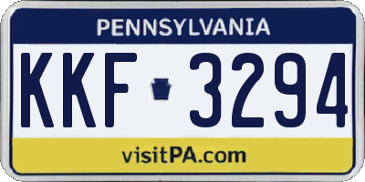 PA license plate KKF3294
