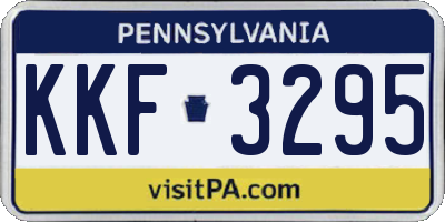 PA license plate KKF3295