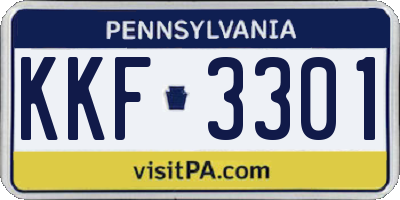 PA license plate KKF3301