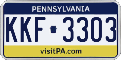 PA license plate KKF3303