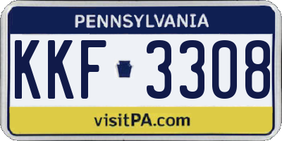 PA license plate KKF3308