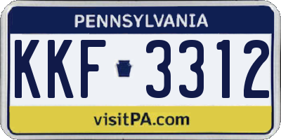 PA license plate KKF3312