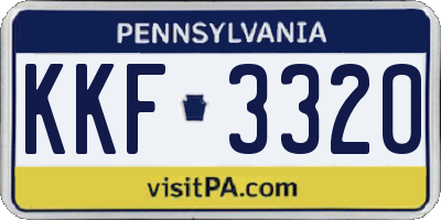 PA license plate KKF3320