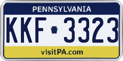 PA license plate KKF3323