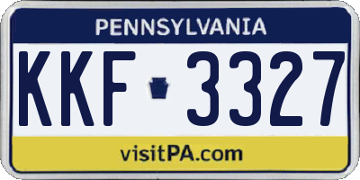 PA license plate KKF3327