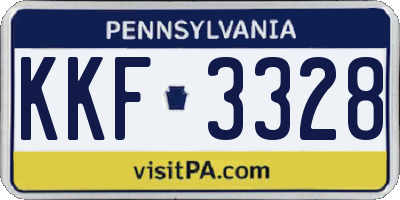 PA license plate KKF3328