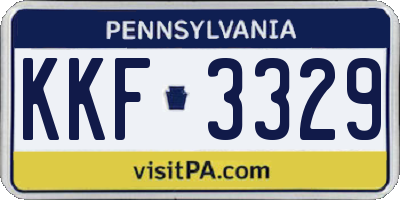 PA license plate KKF3329