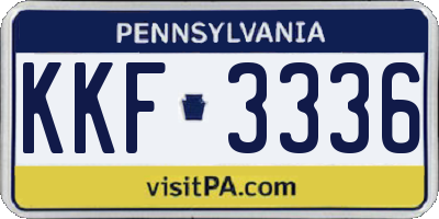 PA license plate KKF3336