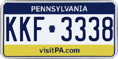 PA license plate KKF3338