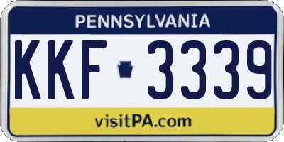PA license plate KKF3339