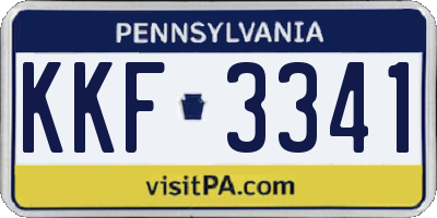 PA license plate KKF3341