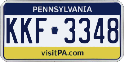 PA license plate KKF3348