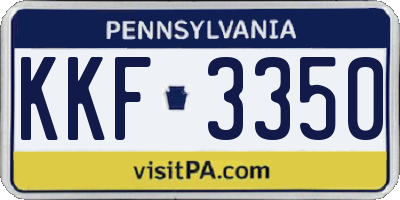 PA license plate KKF3350