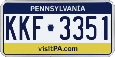 PA license plate KKF3351