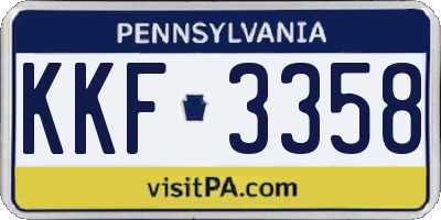PA license plate KKF3358