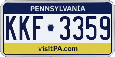 PA license plate KKF3359